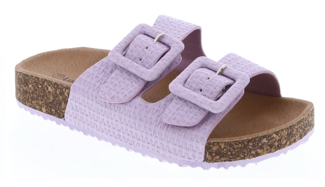 Belinda Slip on Slides - Raffia Lavender