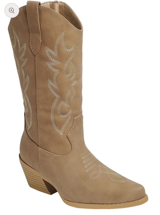 Pretty In Taupe - Cowgirl Boots