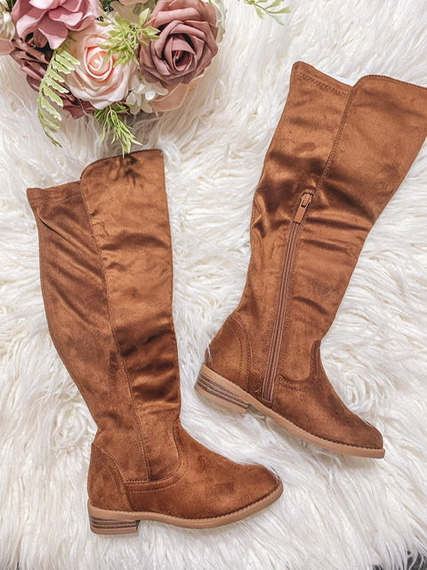 Hannah Suede Boots Chestnut